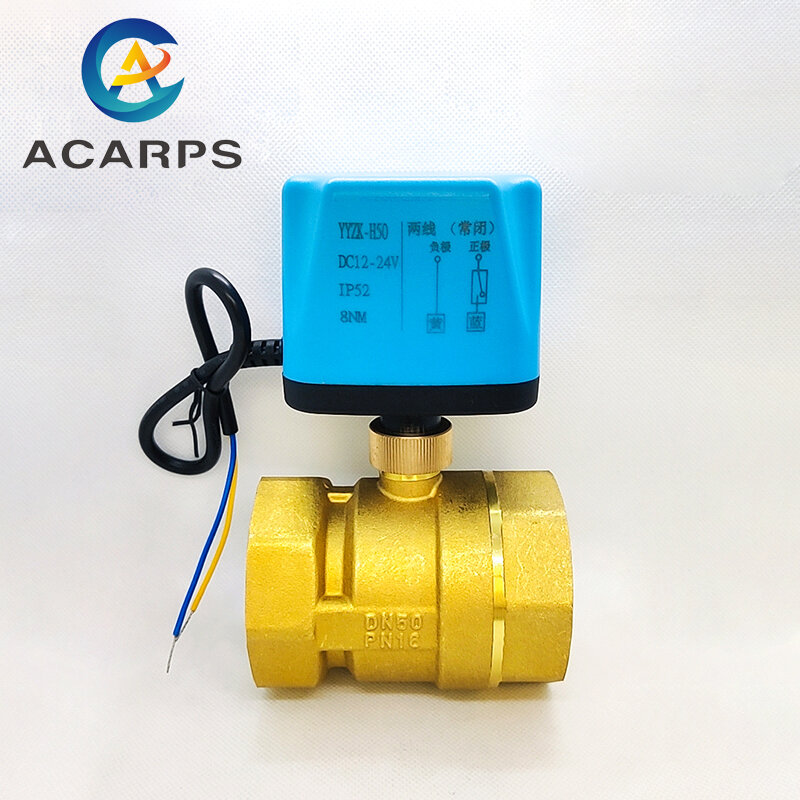 2" Normally Closed/Open Two Wire Motorized Ball Valve Electric Ball Valve AC220V DC12V DC24V
