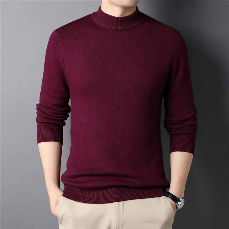 MRMT-suéter de cachemira para hombre, jersey de cuello medio alto, suéteres de punto para jóvenes, prendas de punto delgadas, 2024