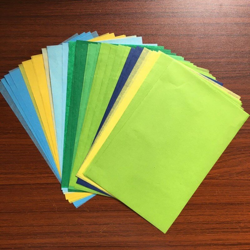 Papel A5 para envolver regalos, marcador de papel de seda con estampado Multicolor Retro, Material de embalaje Floral, 100 hojas por bolsa