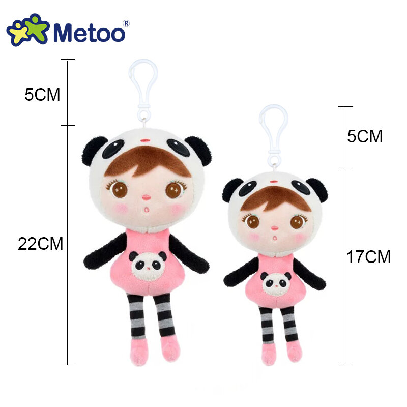 Metoo Jibao Mini Backpack Pendant for Children, Baby Angela Plush Toys, Decoração do carro Mini Cartoon, Presentes de Natal da menina, 22cm, 17cm