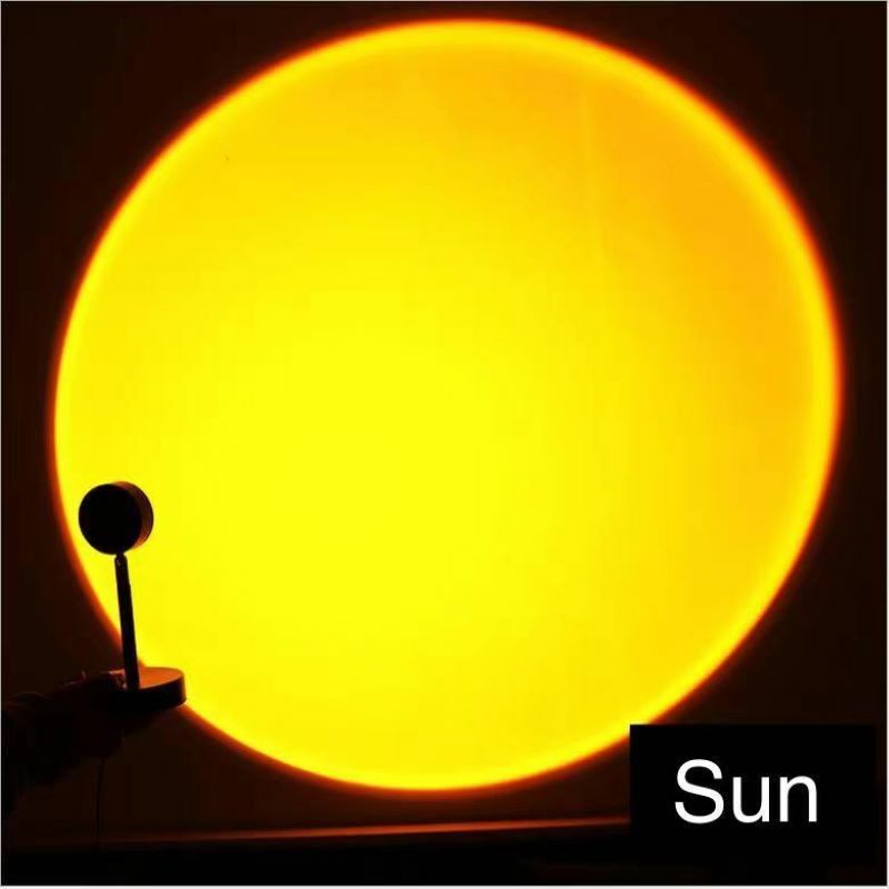 Ins projetor de led usb para pôr do sol, lâmpada noturna de led, projeção de sol, atmosfera arco-íris ao vivo, 5v, nunca conjuntos de lentes óticas grandes