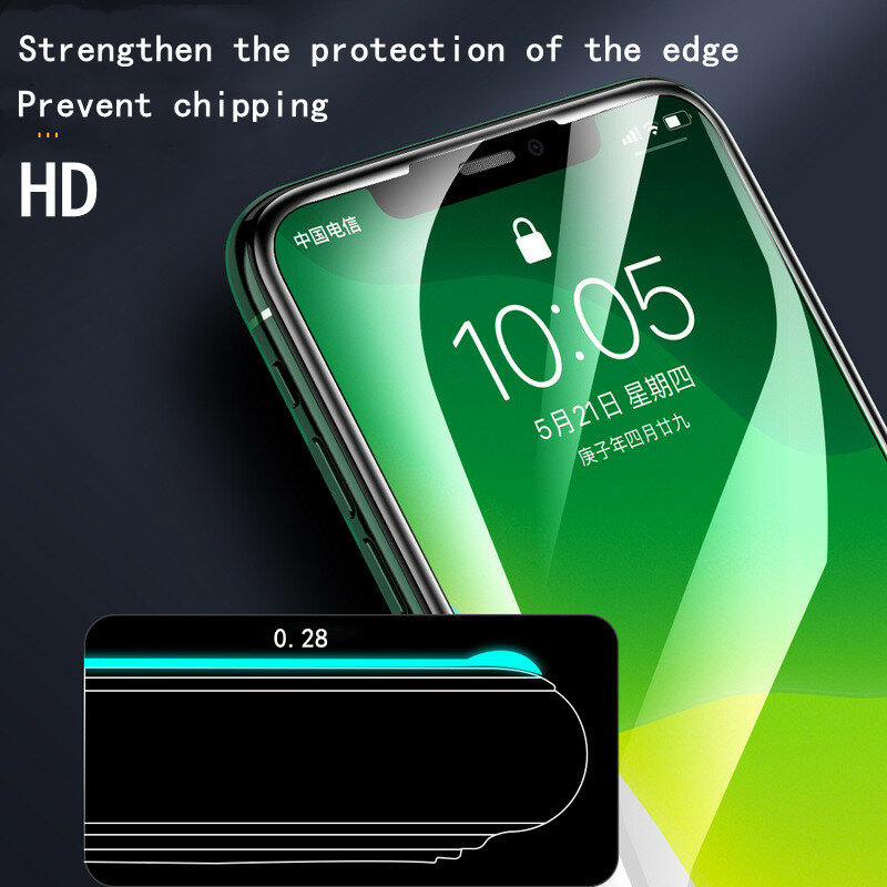 Protector de pantalla de vidrio templado para móvil, accesorios para IPhone 11, 12 Pro Max, Mini, 8, 7 Plus, Xr, Se2020