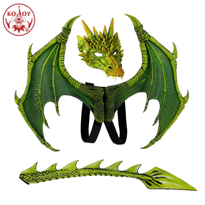 Детский костюм на Хэллоуин с изображением крыла динозавра, маски дракона, Детский костюм для косплея летающего дракона, 2019