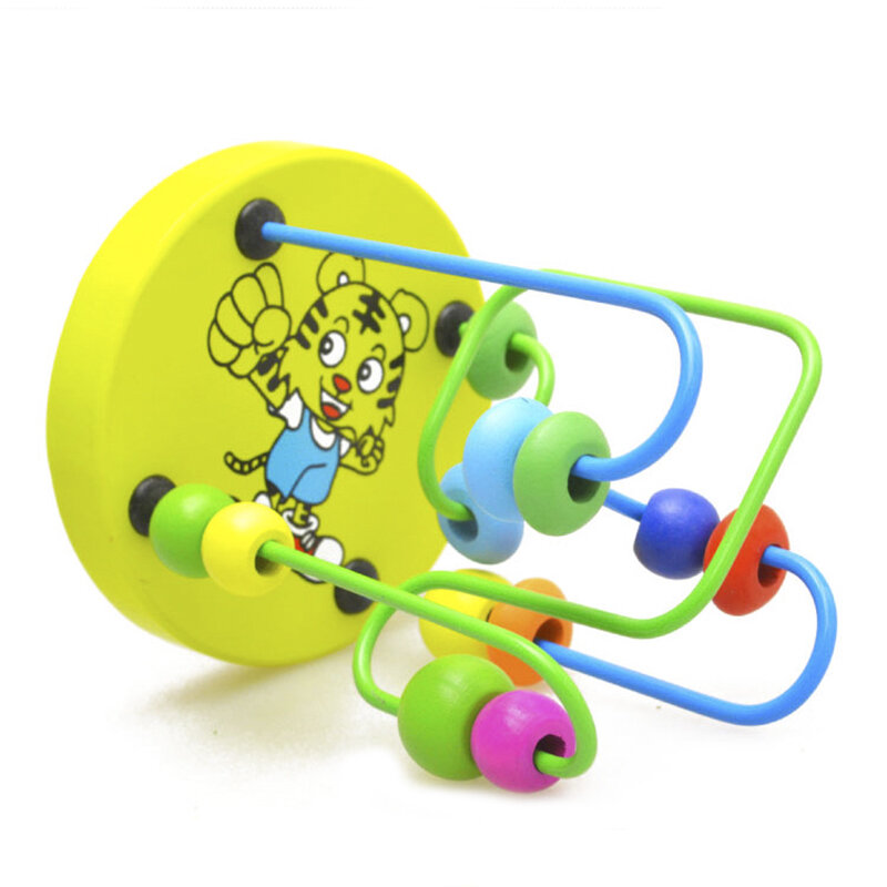 Mini giocattoli di legno Montessori cerchi per bambini perline labirinto di filo montagne russe bambino puzzle educativi precoci giocattolo per bambini neonato