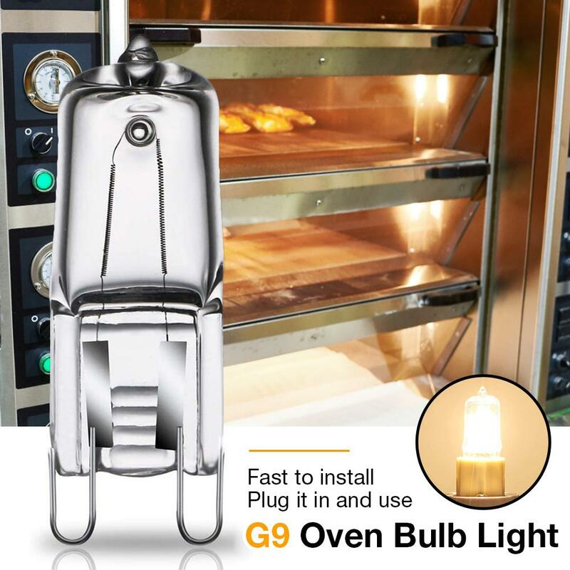 Лампа для духовки G9, 40 Вт, галогенная лампа, устойчивая к высоким температурам, лампа для холодильников, микроволновых печей, вентиляторов, 9 мм, контактный разъем 110 В/220 В