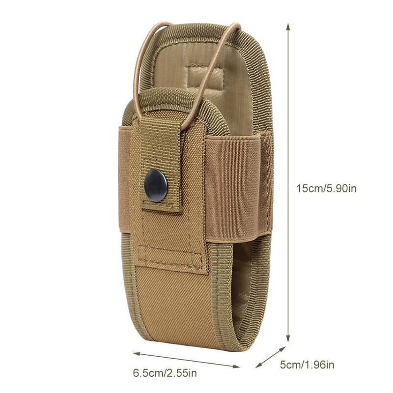 Funda de transporte para walkie-talkie con sistema MOLLE, bolsillo para cinturón de nailon de 1000D para interfono portátil, para caza o acampada