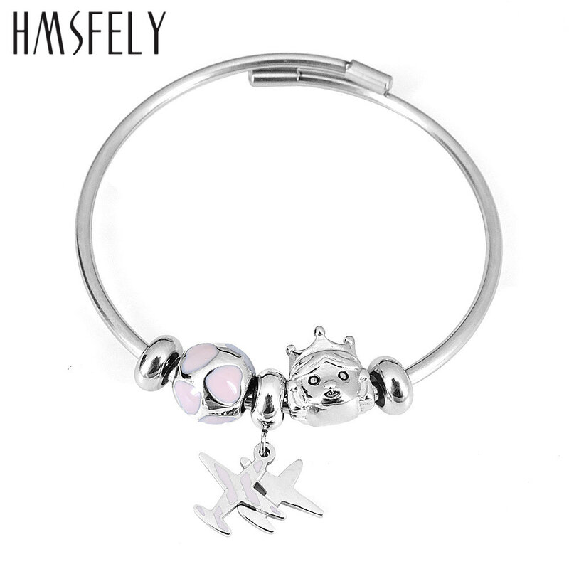 HMSFELY – perles d'espacement en acier inoxydable 316l, accessoires de fabrication de bijoux, breloques européennes