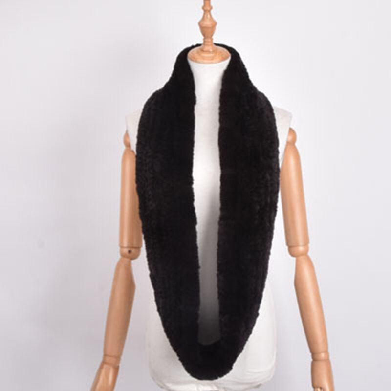 150CM Rex Rabbit Fur Woven Fur Stretch Scarf Thickened Stretch scarf Rex Rabbit Fur Woven Collar Warm Bib
