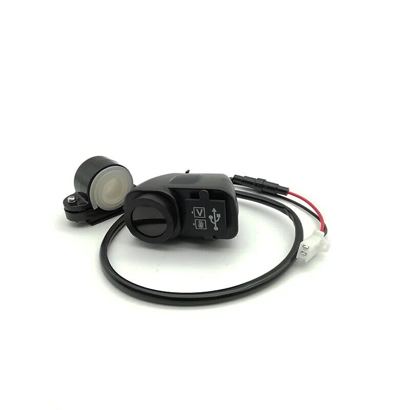 12V Motor Scooter Dual USB Charger Tahan Air Voltmeter Termometer