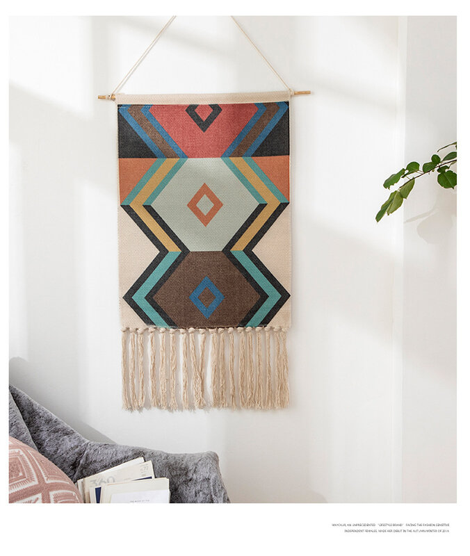 Nordic Tapestry Living dekoracja ścienna wisząca tkanina lodówka blokowa tkanina bawełniana lniana tkanina wiszące na ścianę pełnią rolę