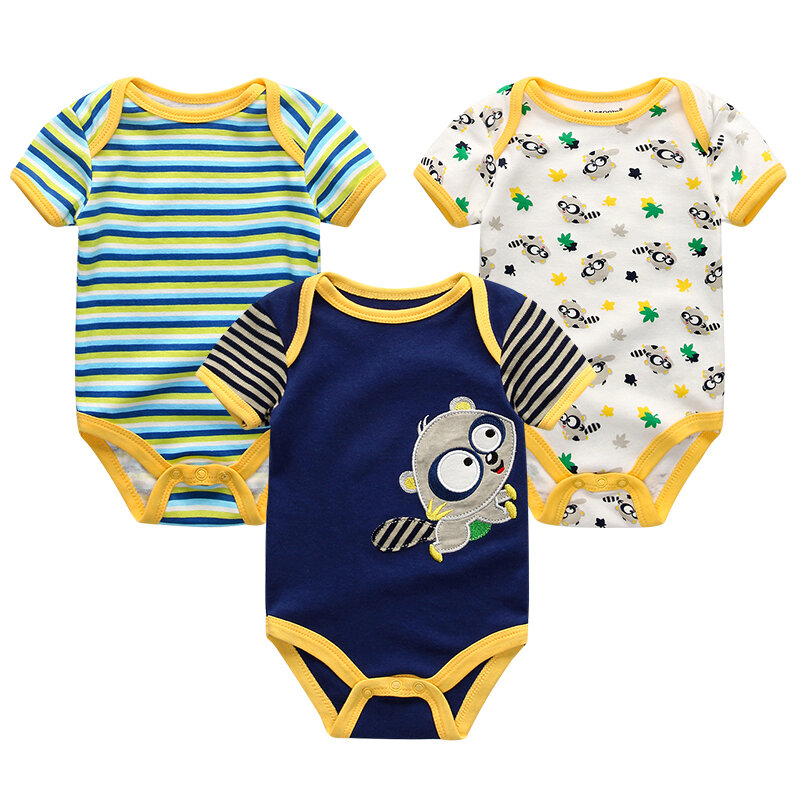 Tute per neonato 3 pezzi Set di vestiti per neonati tuta per bambina abbigliamento per bambini zoom pagliaccetti per neonati morbidi in cotone 100% 0-12M