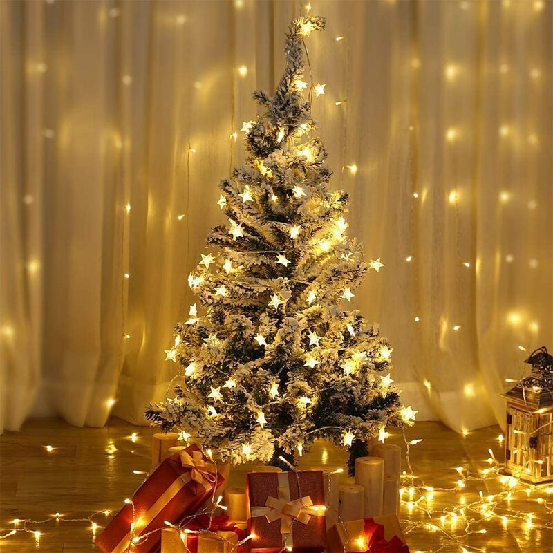 220V/USB/Pin Hoạt Động Sao Dây Đèn LED Cổ Tích Ánh Sáng Tiệc Giáng Sinh Cưới Nhà Ngoài Trời Hiên Trang Trí twinkle Đèn