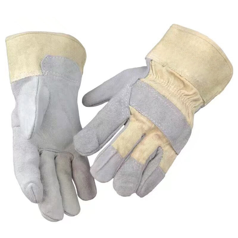 Перчатки для электросварки, термоизоляция, износостойкие огнестойкие защитные перчатки из воловьей кожи, 1 пара