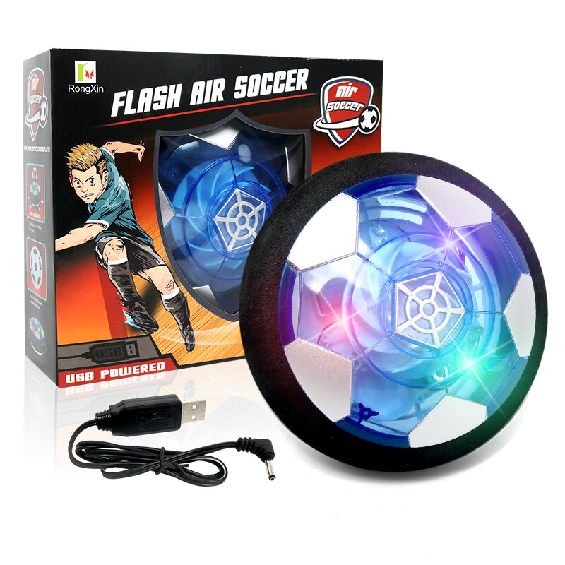 ระงับฟุตบอลของเล่นเบาะ Air โฟมฟุตบอลในร่มไฟฟ้าที่มีไฟ LED กระพริบฟุตบอลเด็ก Gliding Toy