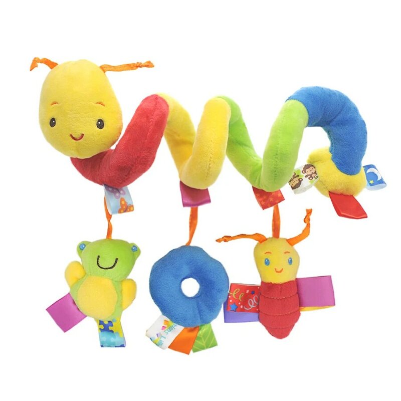 Детские погремушки на спирали ASWJ, мобильные мягкие детские игрушки для кроватки или прогулочной коляски, для новорожденных, детское развивающее полотенце для автокресла, игрушки для детей 0-12 месяцев