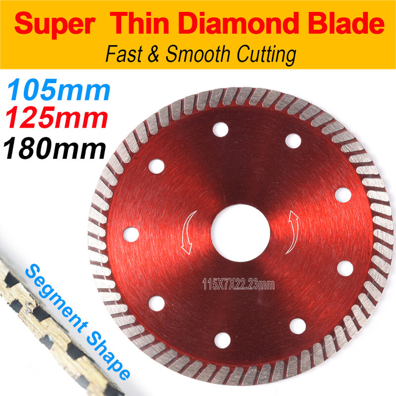 Ruota sottile diamantata smerigliatrice angolare disco disco muratura 105/115/125mm mattone Turbo piastrella in porcellana ceramica sega taglio D30