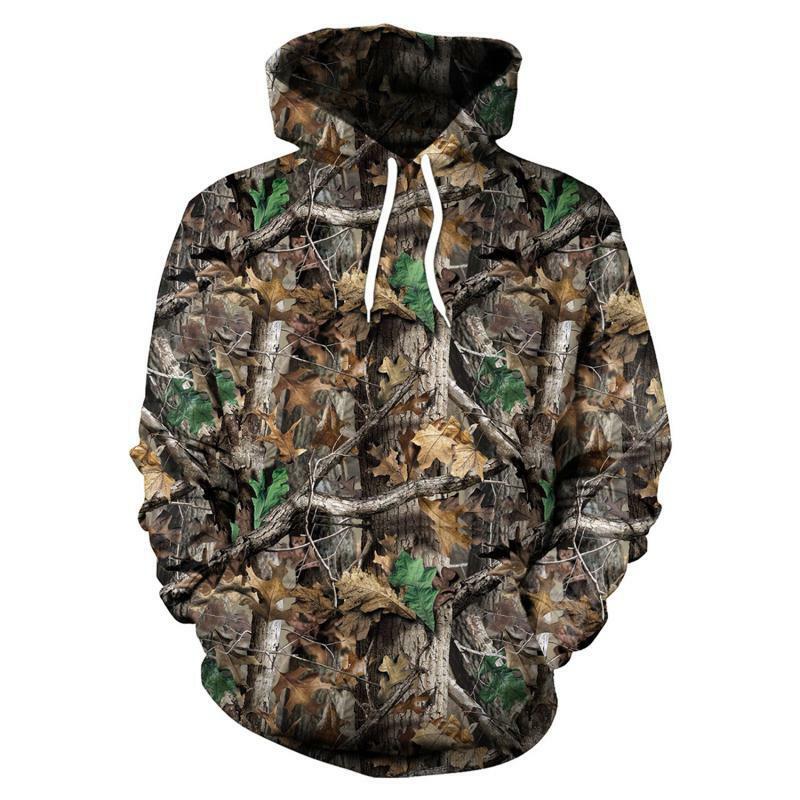 3D Camouflage Hoodies para homens e mulheres, Maple Leaves, pesca, camping, roupas de caça, casacos unissex, ao ar livre, primavera, outono, 2021