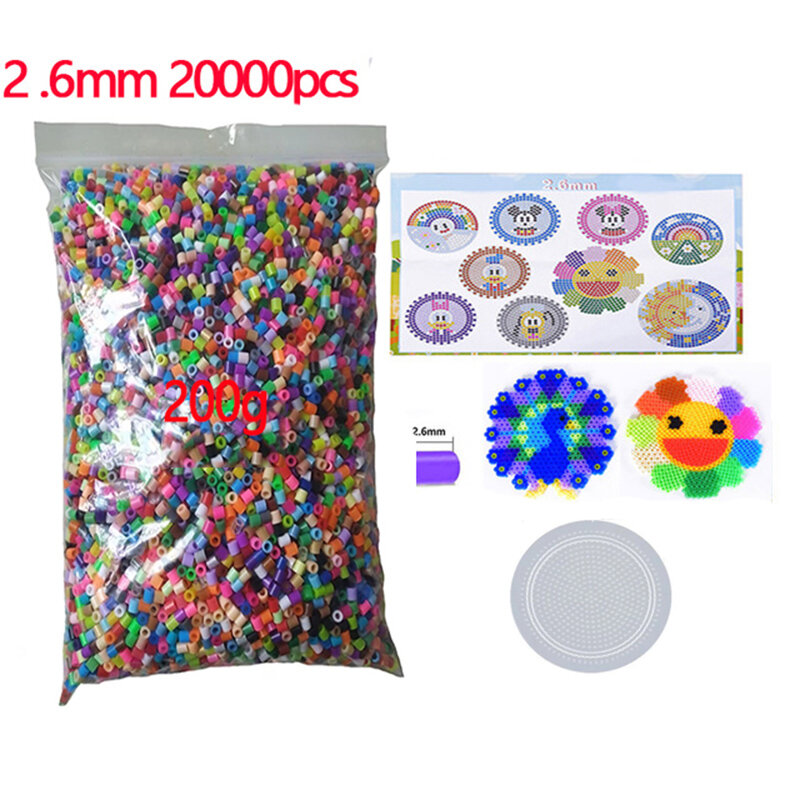 20000 pz 2.6mm Mini Hama Beads Template pinzette hama beads kit completo stiratura perline fusibile perline fai da te giocattoli educativi per bambini