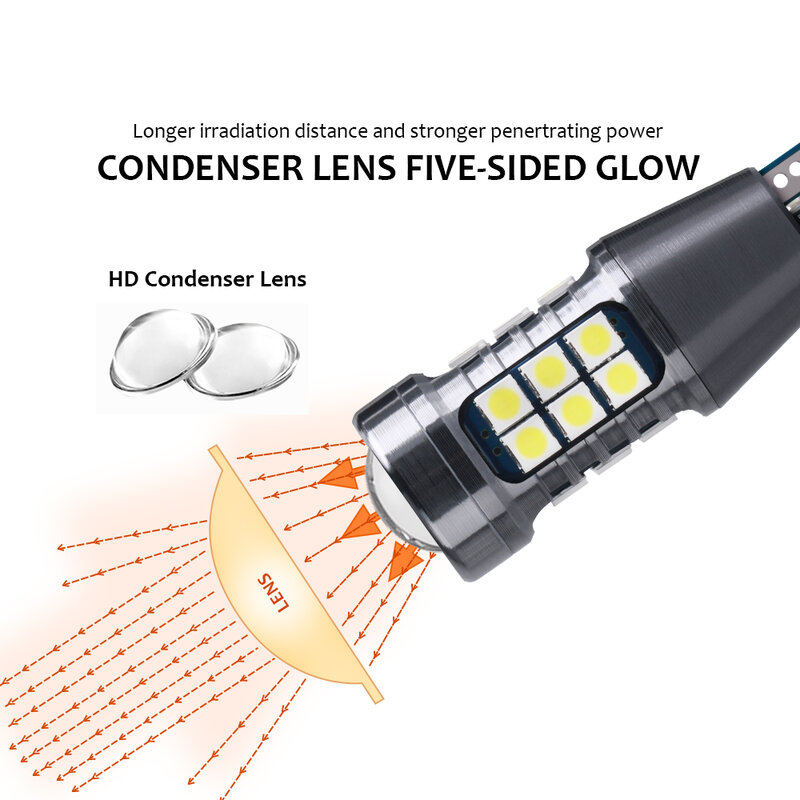 Nieuwe Auto Led Lampen T15 W16W WY16W Canbus Geen Fout Auto Backup Reserve Lights Tail Remlicht 3030 27SMD Amber rood Wit 6000K 12V