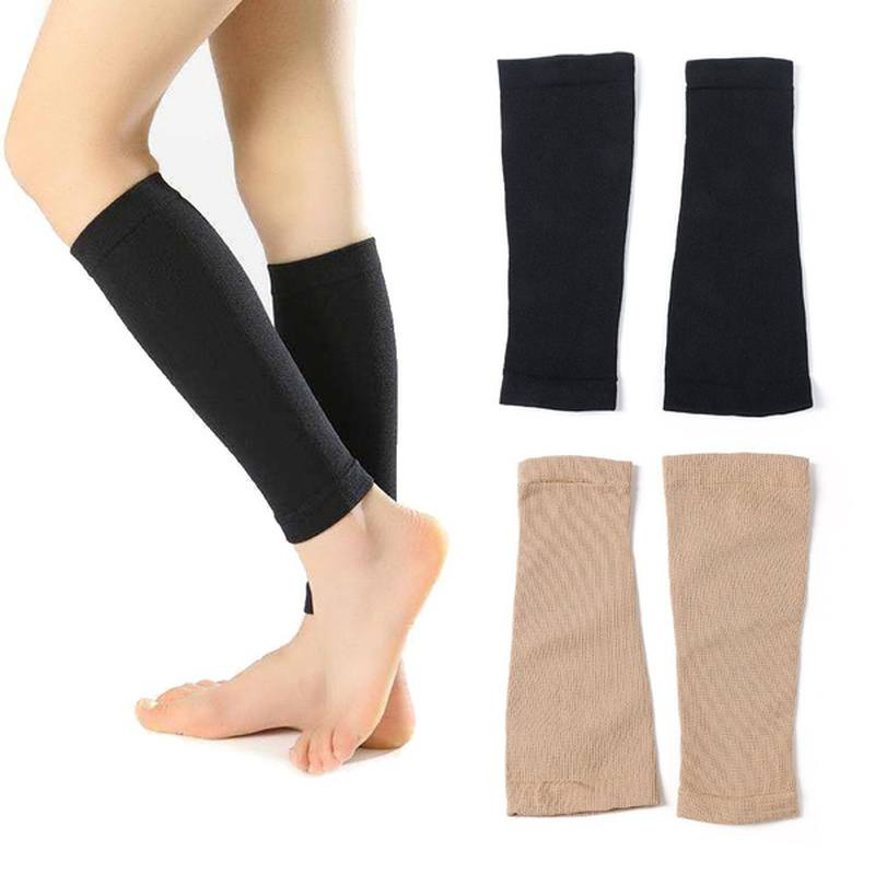 2pcs Unisex Compression Leg Sleeve Relieve Varicose Veins Circulation Sport Legwarmer Footless Compression Socks for Relieve Leg