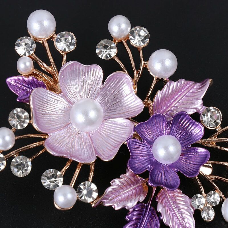 Gold Hairpin Ornaments Hair Accessories Alloy Flower Hair Pins for Wedding Crystal Hair Clip Bride Headwear