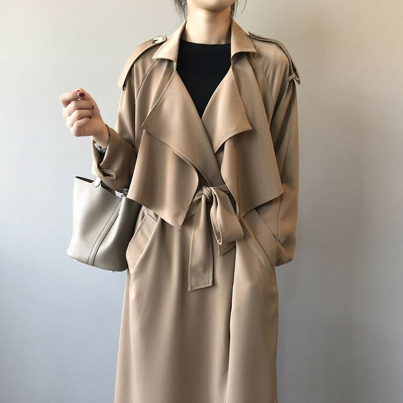 Новая женская модная темпераментная Длинная ветровка MRMT 2024, женская Свободная куртка в британском стиле ретро, женские пальто