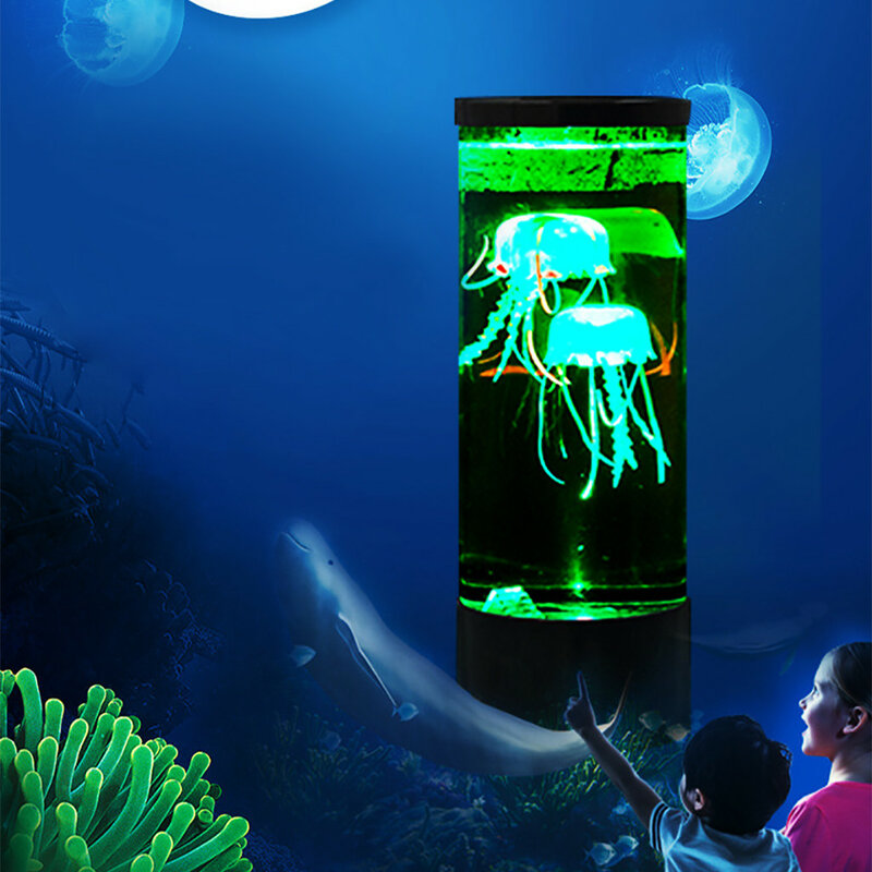 Светодиодный ночник, светильник для аквариума с Медузой гипноти, семь цветов, светодиодный светильник с океаническим фонариком, декоративн...