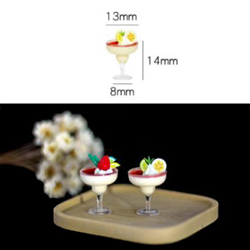 Mini tasse de boisson et de crème glacée, 2 pièces, modèle de jeu de simulation, Mini nourriture, accessoires de poupée, adapté à la maison de jeu, jouet Miniature
