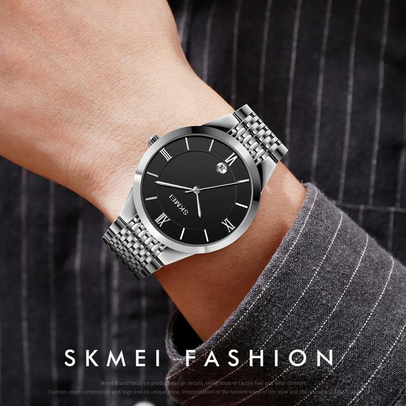 Mode Paar Uhr Marke SKMEI Armbanduhr Wasserdichte Edelstahl frauen Uhr Männer Uhren Datum Display Uhr Reloj Hombre