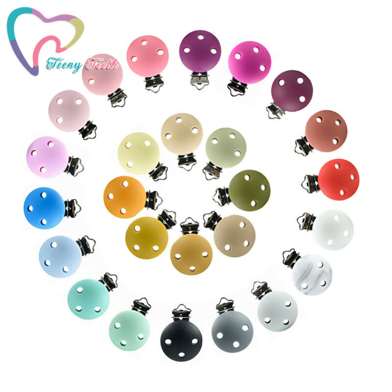 2021 Hot Colors !! 3 PCS Silicone Round Clips DIY Baby Pacifier Dummy Teething Soother Nursing Jewelry Toy Accessory Holder