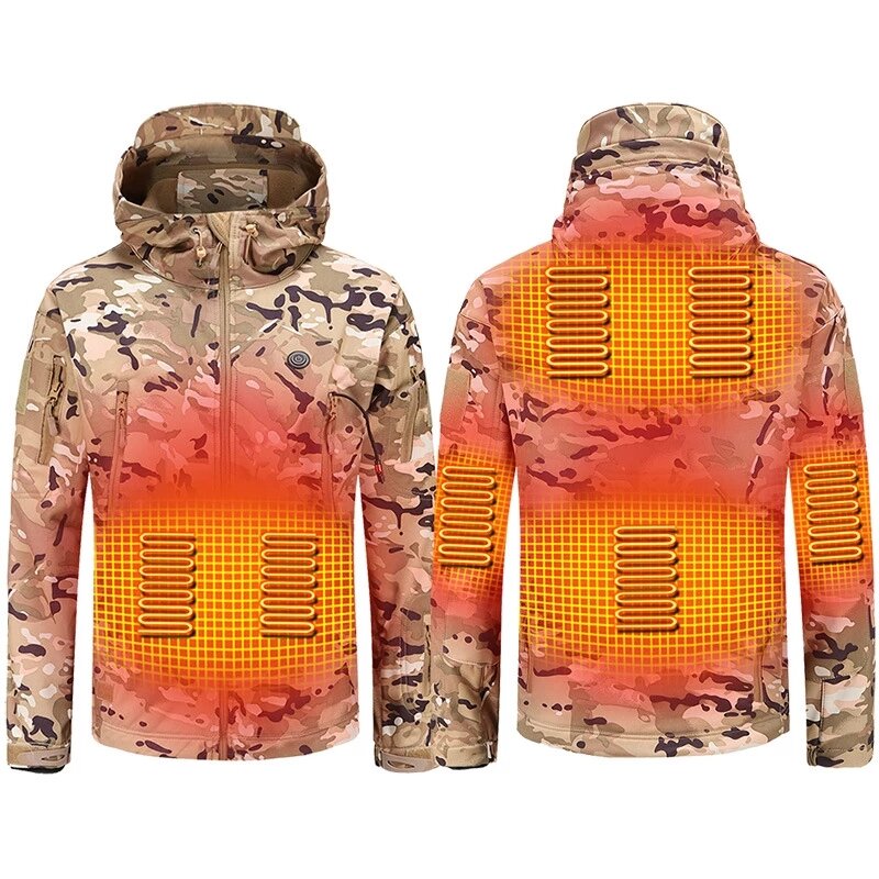 남자 야외 겨울 전기 난방 자 켓 USB 충전 남자 온수 재킷 지능형 열 스키 하이킹 옷