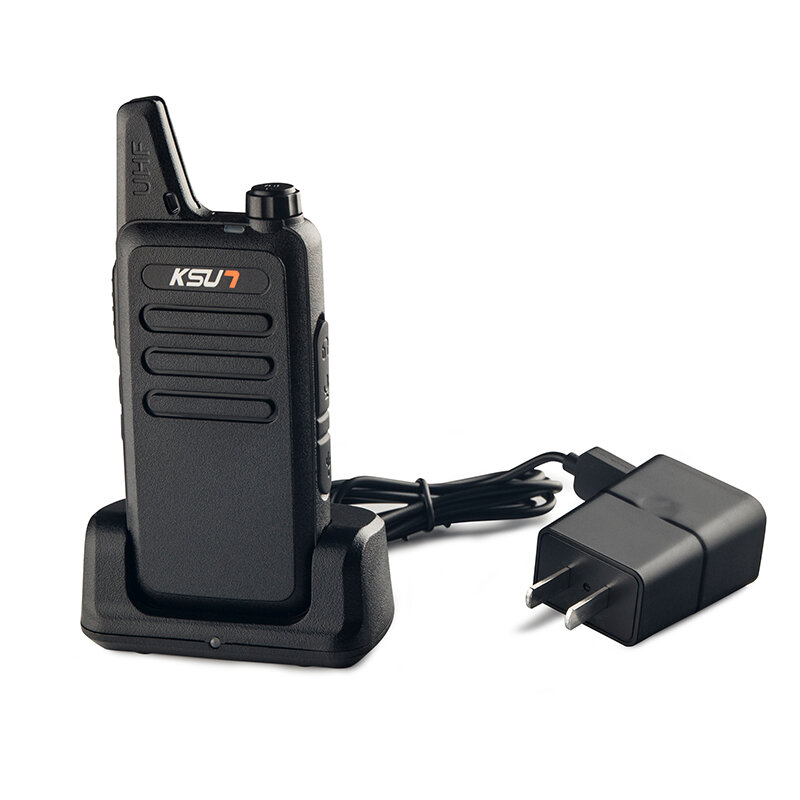 2 pz/lotto KSUN Mini walkie-talkie radio bidirezionale Set UHF 400-470MHz 16CH walkie-talkie Radio