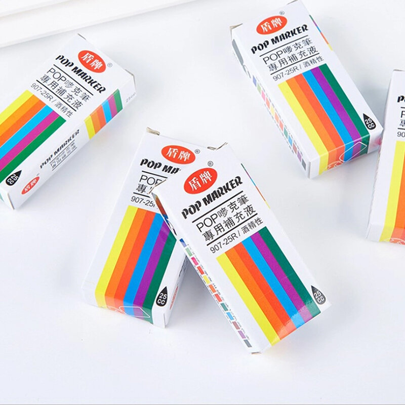 Artriink 12/24 cores reabastecimento para caneta marcador pop portátil de secagem rápida brilhante fillable líquido tinta escola arte suprimentos
