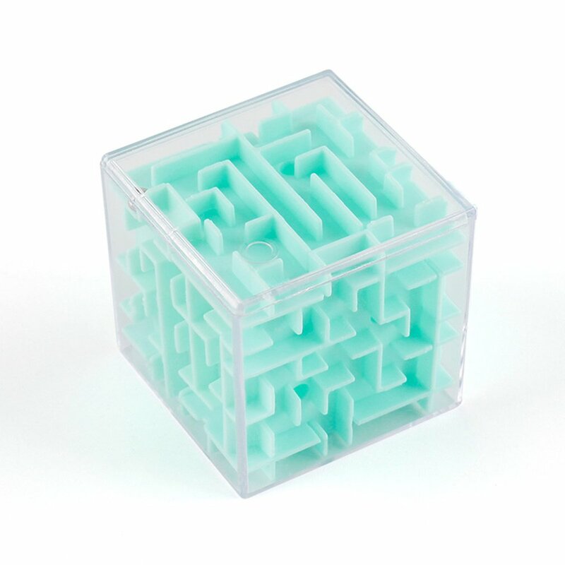 1pc 3D Maze Magic Cube Transparent Six-sided Puzzle Speed Cube Rolling Ball Game Cubos Maze Toys for Children Educational