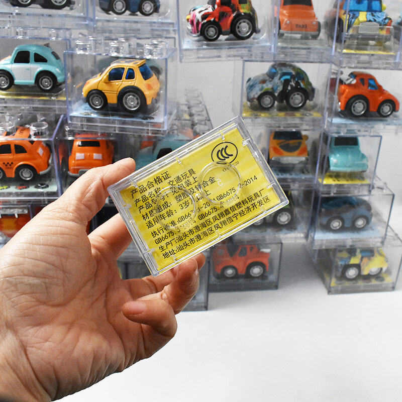 박스형 합금의 투명 디스플레이 풀백 시뮬레이션 자동차 모델, 어린이 장난감, 3 개/묶음