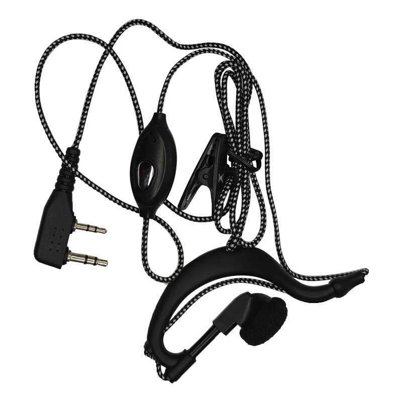 BAOFENG k-port Headset nilon, 1/2/5/10 buah Earphone Walkie Talkie UV5R 888S kait Universal Headphone aksesori Radio dua arah