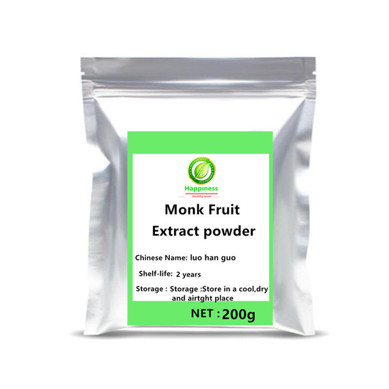 Gran oferta de edulcorantes sin calorías polvo de extracto de fruta monje luo han guo accesorios set Mogroside con el mejor sabor anti cáncer.