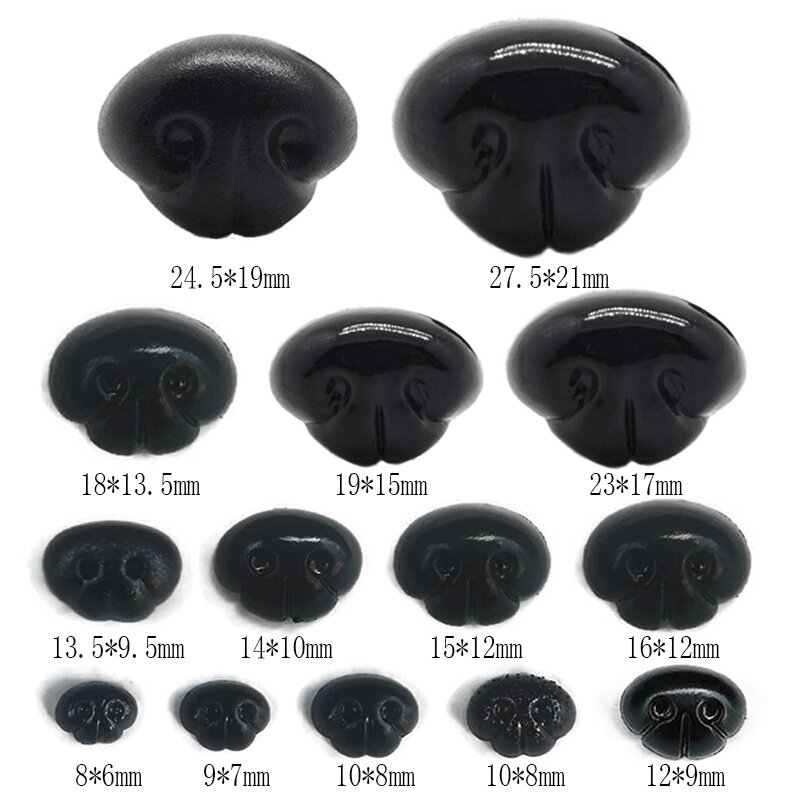 안전 플라스틱 개 코 블랙 컬러, 와셔와 함께 선택 가능, 8mm, 9mm, 10mm, 12mm, 16mm, 20 개