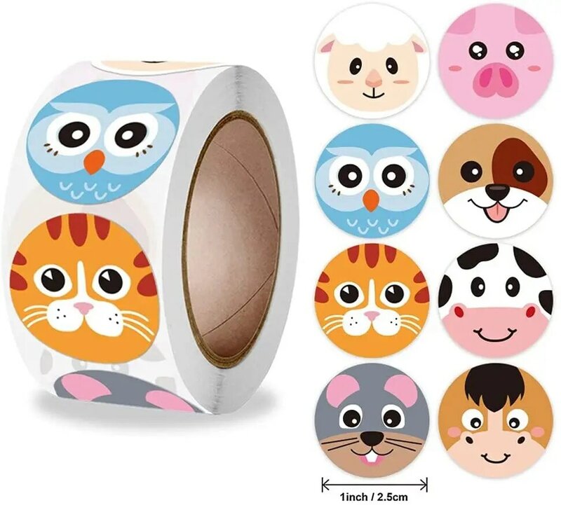 500pcs Cute Cartoon Animals Sticker for Children Encourage Sealing Labels School Teacher Supplies Child Reward Sticker Labels