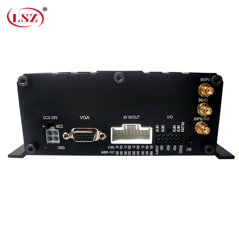 LSZ factory direct 4g gps wifi mdvr remote video surveillance host Wide voltage dc8v-36v fire truck /private car/heavy machinery