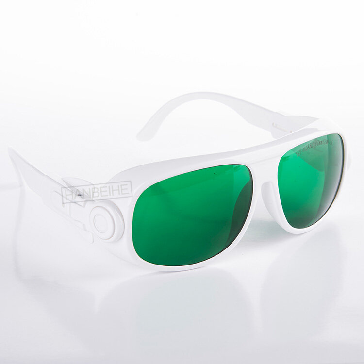 Gafas de seguridad láser O.D 4 + para 600-1100nm, montura blanca y funda negra