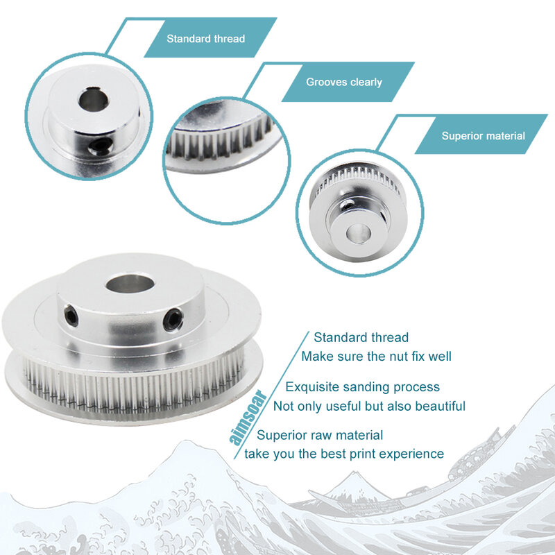 GT2 60 teeth 40Teeth 30 tooth 36tooth Bore 5mm/8mm Timing Alumium Pulley Fit for GT2-6mm Open Timing Belt for 3D Printer