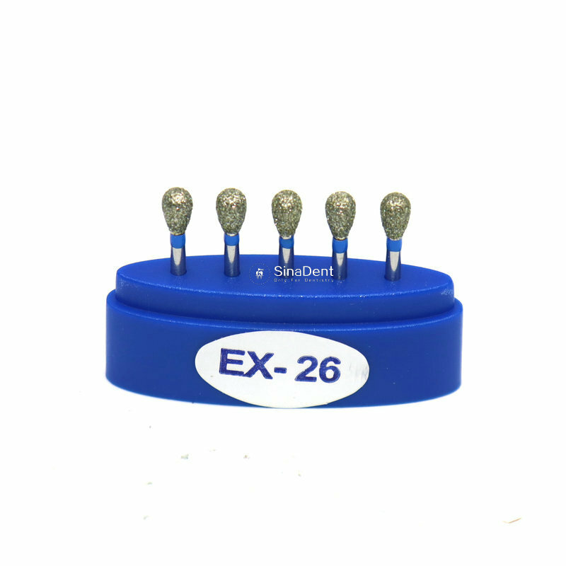 1 Kotak EX Grit Burs Dental Diamond Burs untuk Handpieces Kecepatan Tinggi Grinding Gigi dan Persiapan EX Series Burs