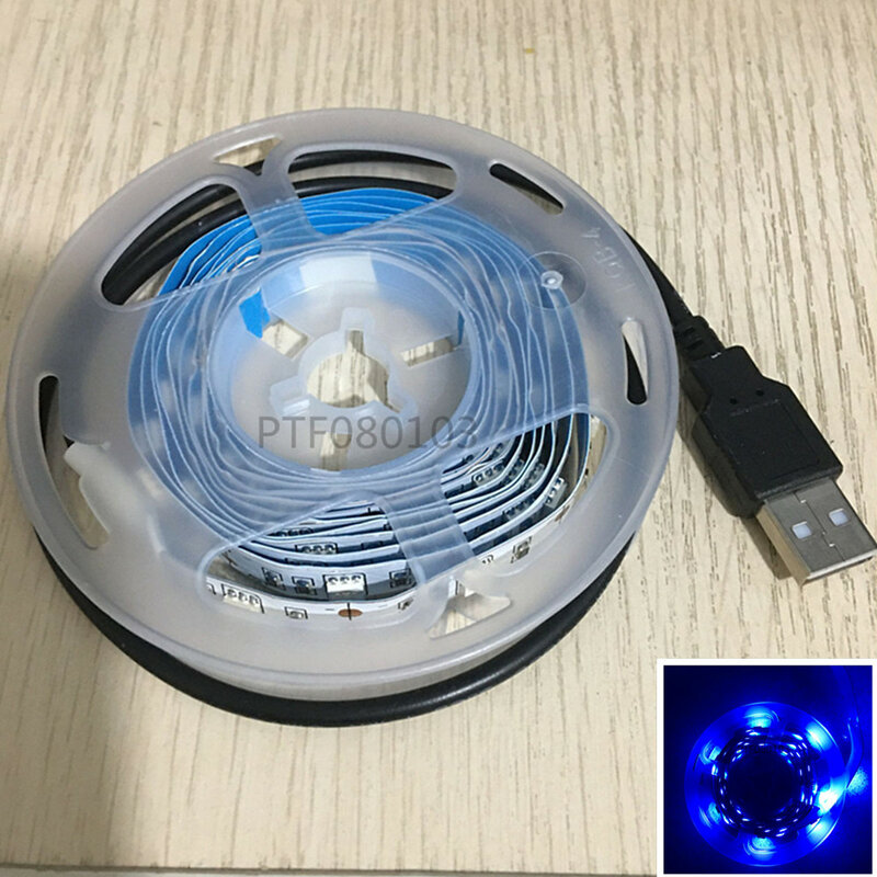 UV LEDストリップライト,USB電源,5v,5050 30ダイオード/m,0.5m,1m,1.5m,2m,防水,紫のケーブル