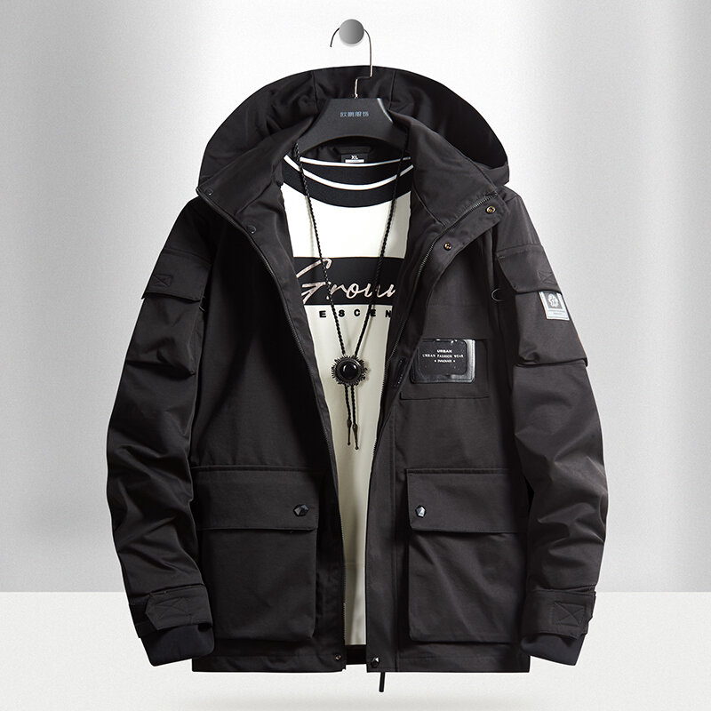 Spring Autumn Men Windbreaker Jackets Hooded Coats Man Waterproof Outwear SoftShell Jacket Clothing Plus Size 6XL 7XL 8XL