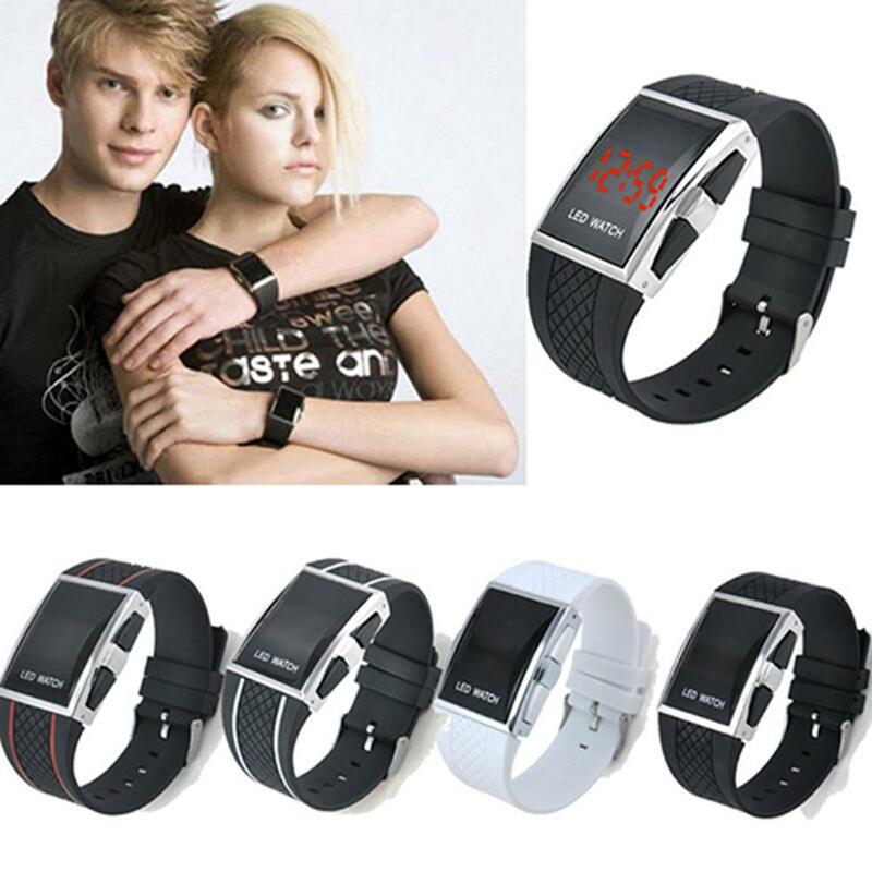 Reloj de pulsera con pantalla Digital LED para hombre y mujer, cronógrafo de pulsera informal, deportivo, con esfera grande