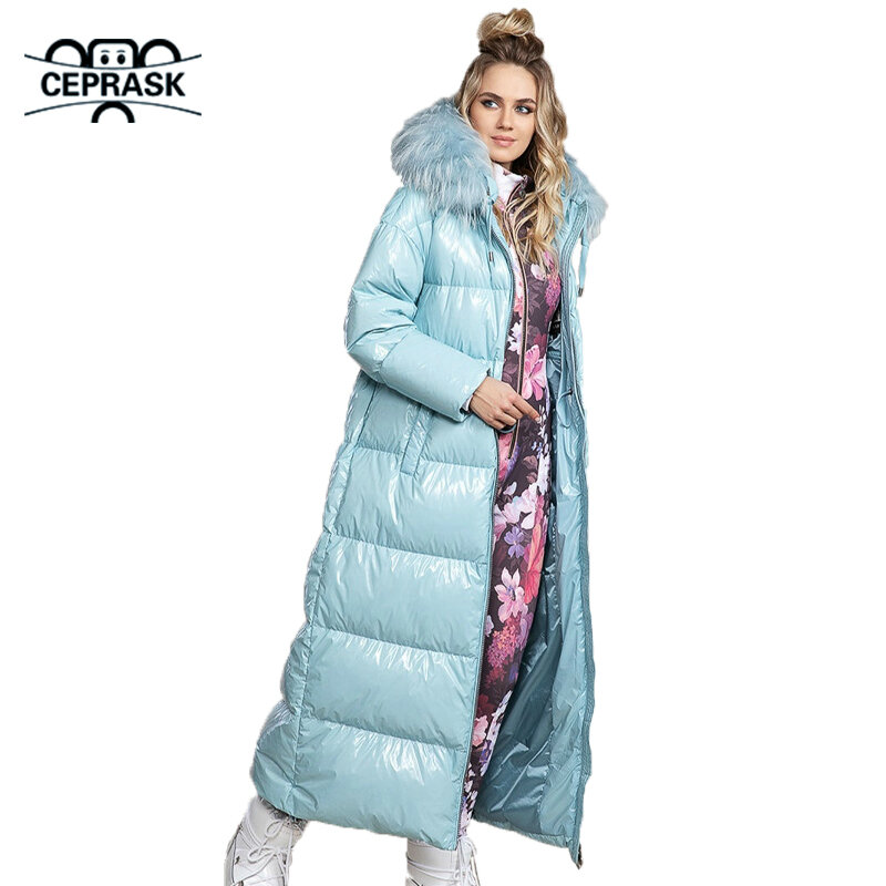 CEPRASK 2023 New Fashion cappotto invernale donna X-Long parka in cotone spesso di alta qualità capispalla con cappuccio giacca donna in pelliccia sintetica calda