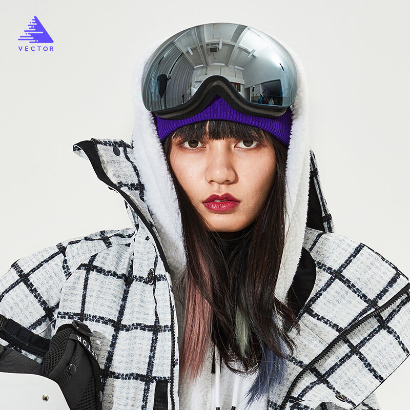 スキーアイウェア2021新しい磁気スキーゴーグル2層レンズ防曇ビッグスキーマスクウィンタースキーサングラス男性用女性用