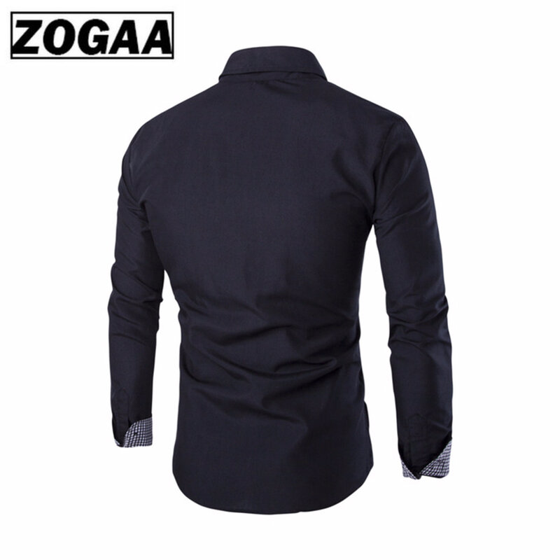 ZOGAA 2020 New Classical Shirts Male Shirts Men Spring Autumn Long Sleeve Turn-down Collar Formal Business Men Social Shirts