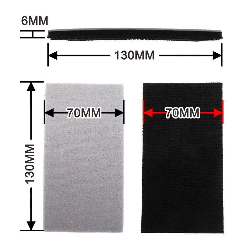 70*130mm Rectangle Soft Sponge Interface Pad Damping Pad for Sander Backing Pad Abrasive tools Accessories - Hook and Loop